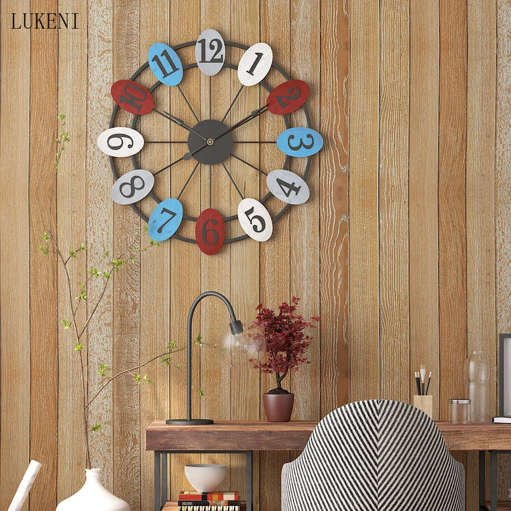 New Oval Wall Clock Nordic Style Living Room Study Silent