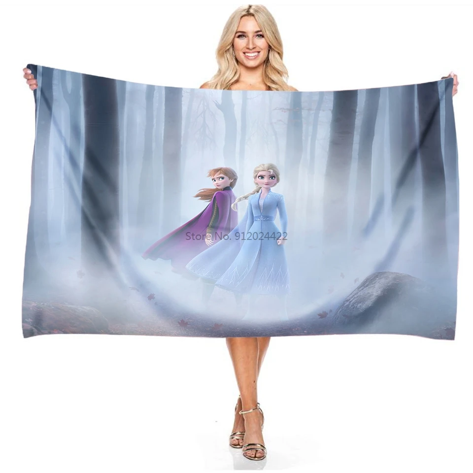 

Adult Children Boys Girls Frozen Anna Elsa Digital Printing Towels Soft Microfiber Fabric Bath Towels Beach Towels Shower Towels