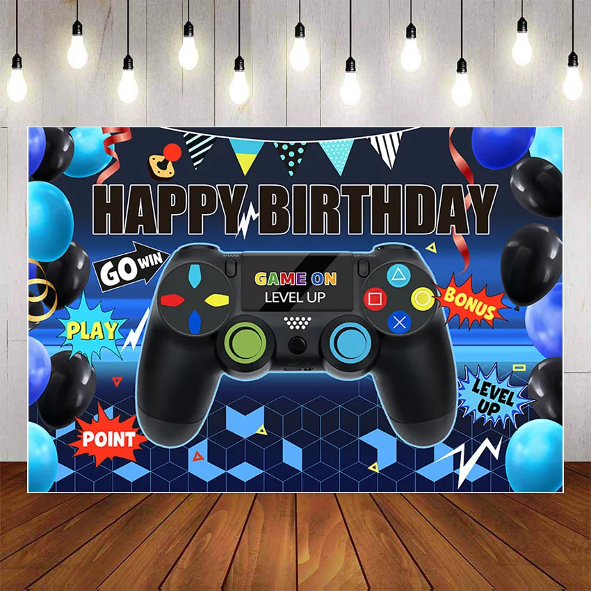 

Mehofond Game Happy Birthday Photography Game on Birthday Party Banner Gaming Theme Child Kids Boy Backdrop Photo Studio Props