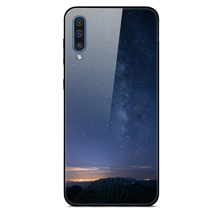 Популярный чехол для samsung Galaxy A50 A30s A50s Чехол классный роскошный стеклянный чехол для задней крышки для samsung A50 чехол мягкая рамка A 50 s