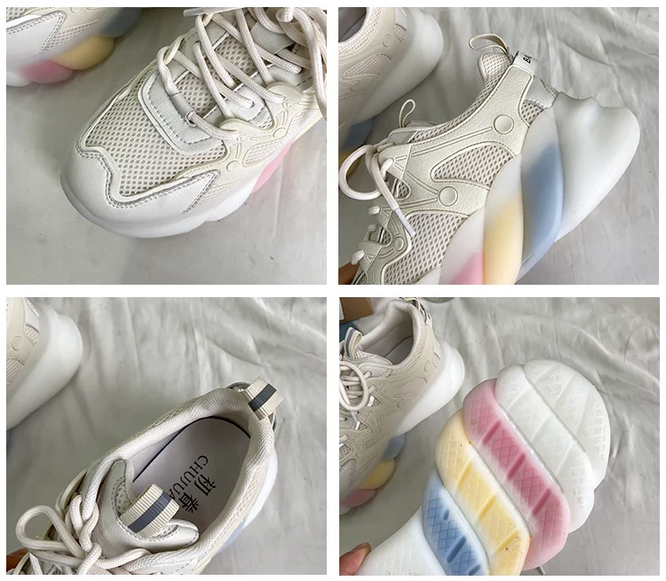 

5 Women Sneakers White Candy Design Popular Fashion Platform Spring Breathable Soft Shoes For Women High Quality