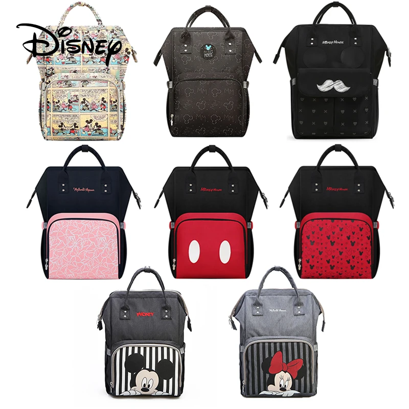 Disney Minnie Mummy сумка для беременных, брендовый usb-обогреватель, Большая вместительная детская сумка, рюкзак для путешествий, сумка для ухода за ребенком