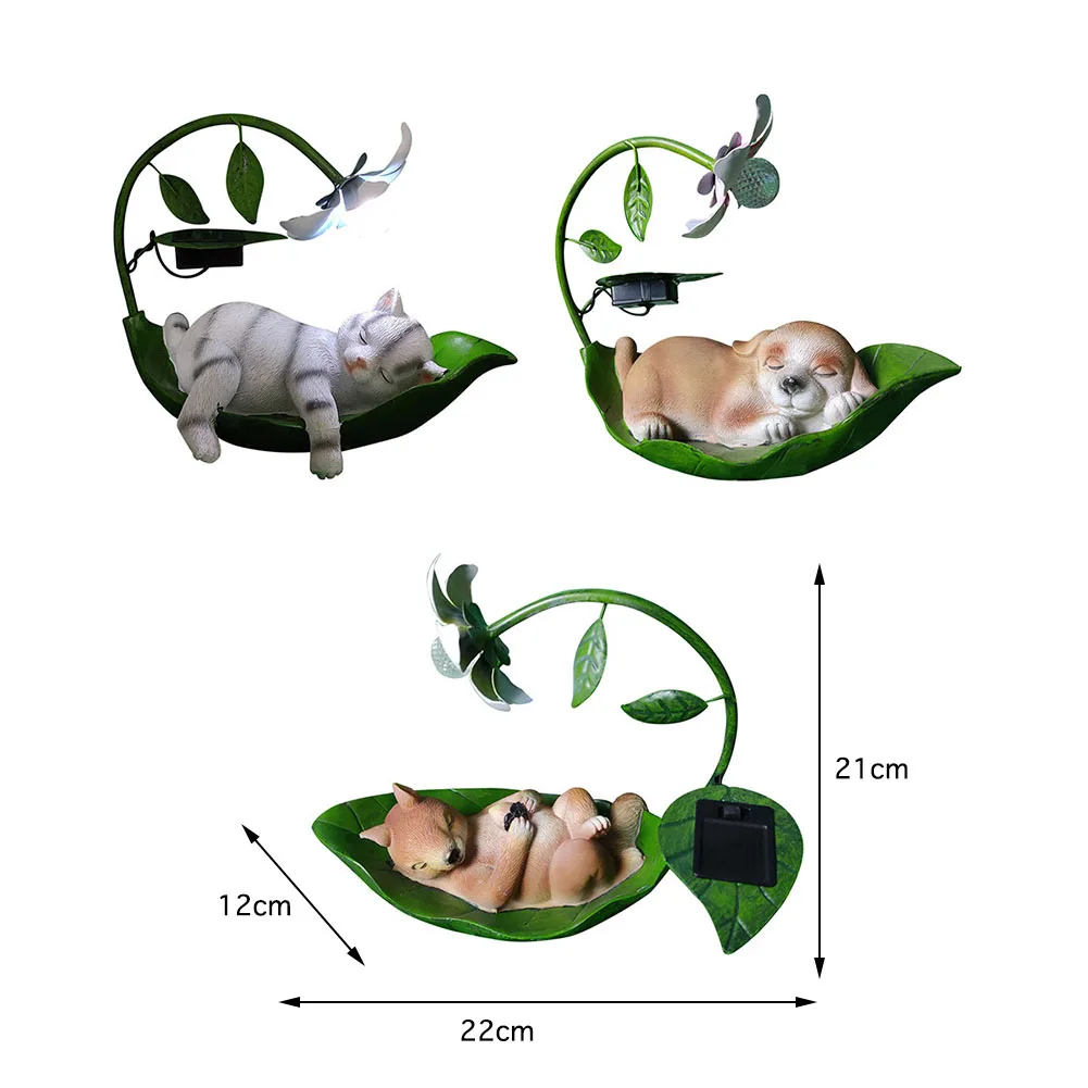 

Cute Animal Sculpture LED Solar Light Figurine Resin Miniatures Statue Ornament Outdoor Garden Yard Decoration Crafts Gift