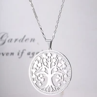 stainless steel crystal heart tree of life big pendant necklace for women long necklace valentines gift fashion jewelry