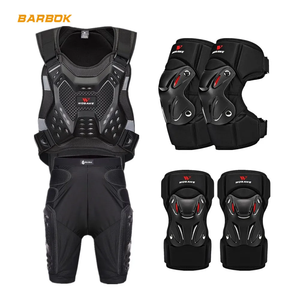 

WOSAWE Sleeveless Motorcycle Armor Suit Chest Back Protection Protective Jacket Windbreaker Shorts Elbowpads MTB Motocross Armor
