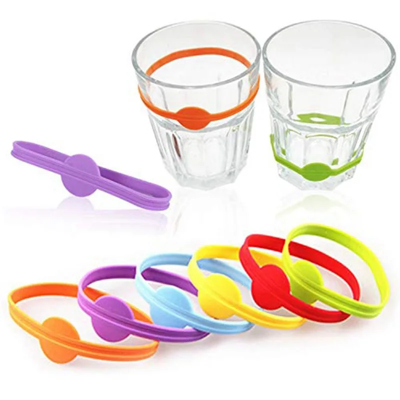 

Tag Set Glasses Drinking Glass Markers For Bar Party Wine Labels Mark Long Strips Goblet Tag Food Grade Silicone