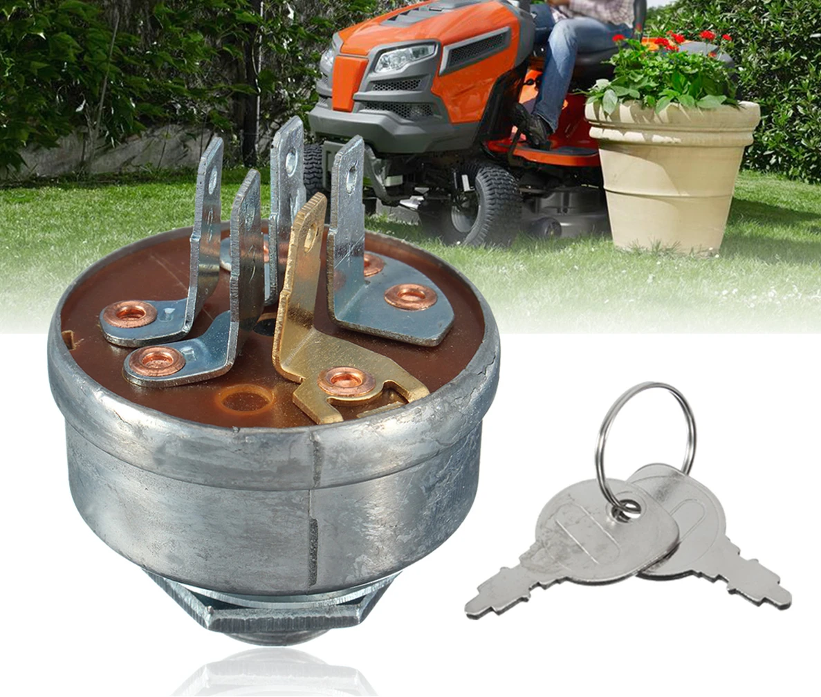 Переключатель зажигания газонокосилки с ключами для Husqvarna Roper Toro Noma Scag