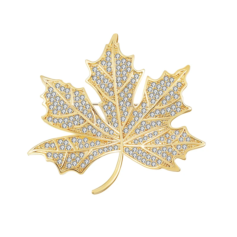 Винтаж в виде кленового листа брошь золотых украшений булавки броши осень