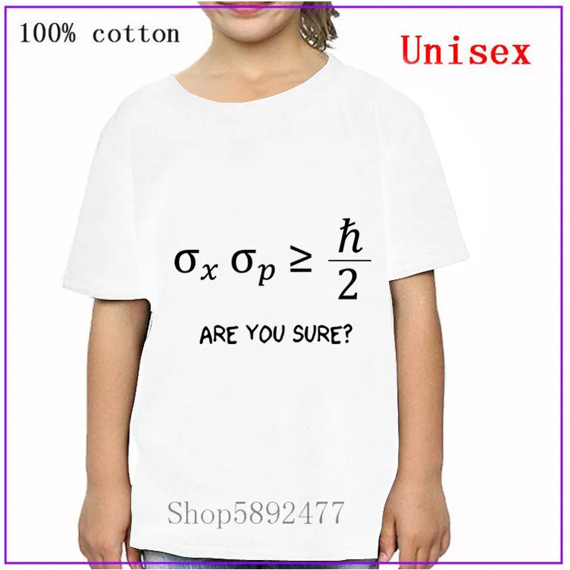 Футболка детская повседневная с принтом уравнение неопределенности 2020|Тройники|