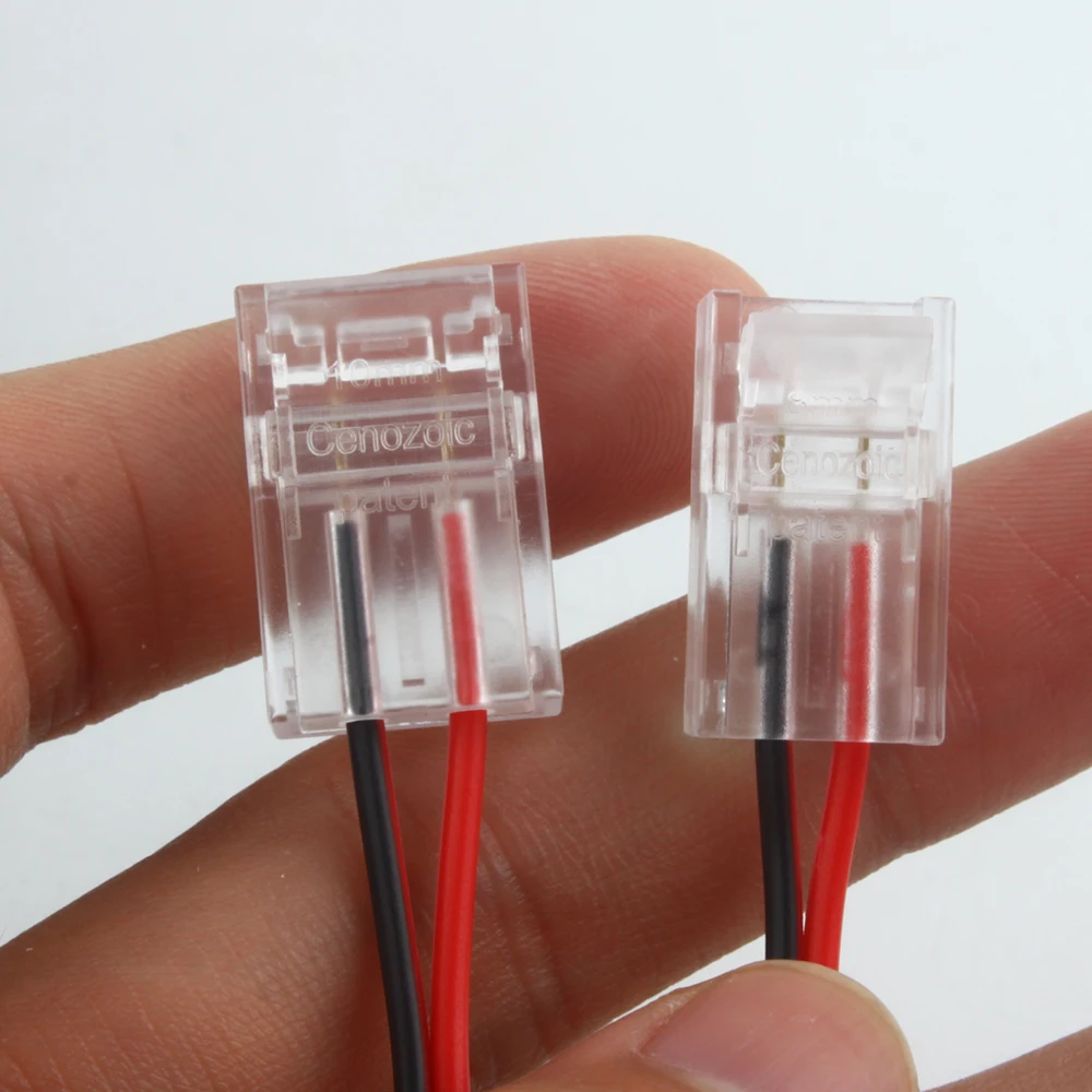 

5PCS Strip Connector 2PIN 8mm/10mm Plug PCB Cable For 3528/5050 SMD Light Strip No Soldering Connectors