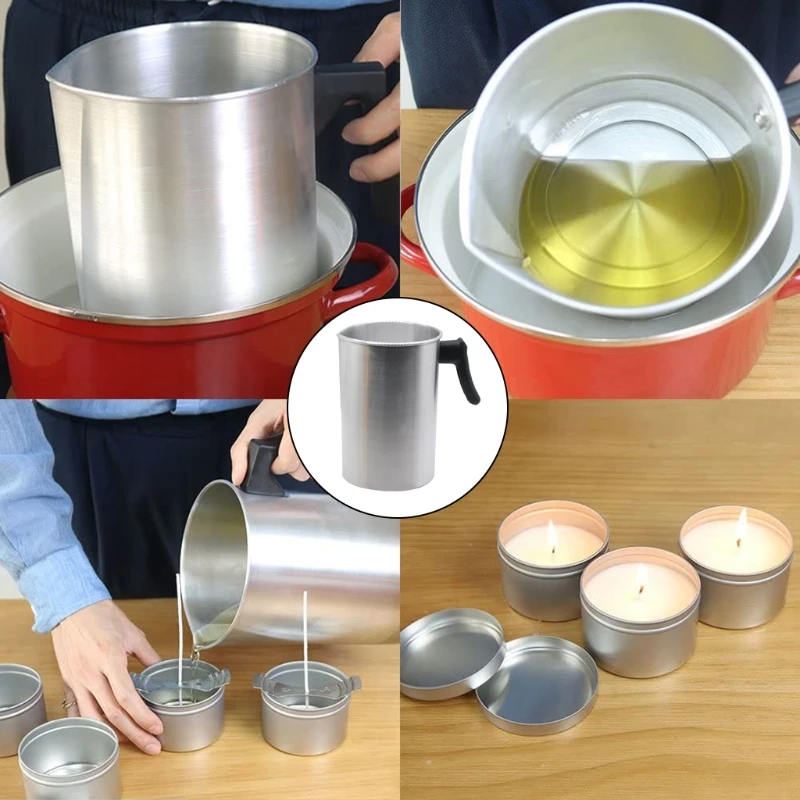 

Scented Candle DIY Melting Wax Pot 3L Aluminum Frothing Candle Making Pitcher
