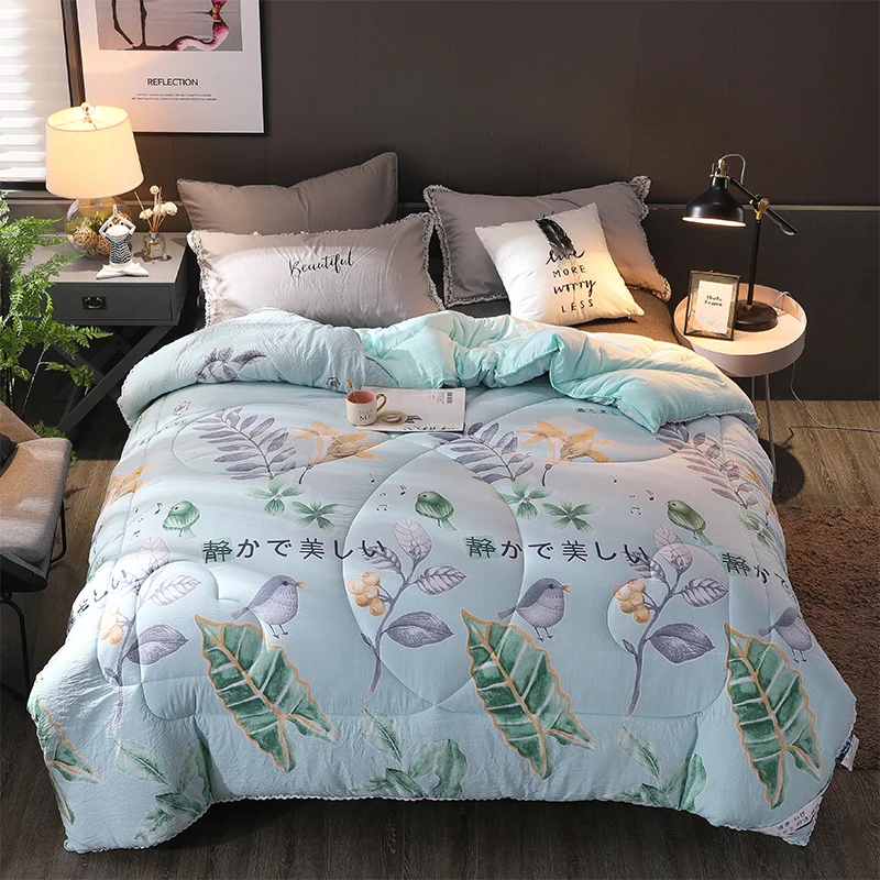 

Freshness style thicken duvet 100% Washed cotton soft quilts 200*230cm home bedding winter blanket New Winter comforter