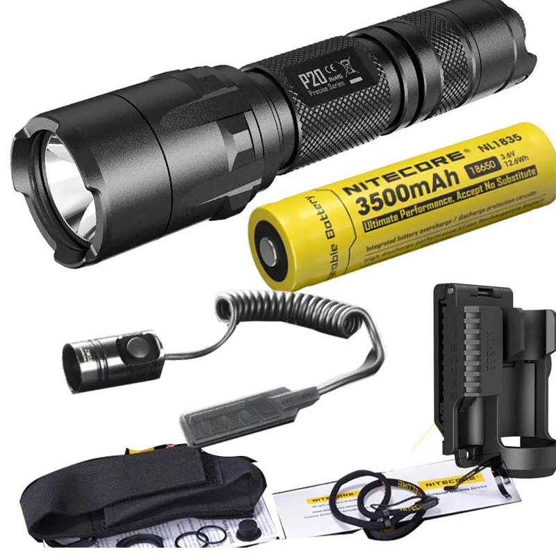 NITECORE P20 фонарик CREE XM-L2(U2) светодиодный Макс. 800 лм луч двойной переключатель задний светодиодный фонарь для спорта на открытом воздухе+ NITECORE NTH30B RSW2 - Испускаемый цвет: NL1835 RSW2 NTH30B