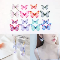 10pcs colorful organza ethereal butterfly for diy craft 3045mm long beautiful earring necklace hairband diy craft fashion