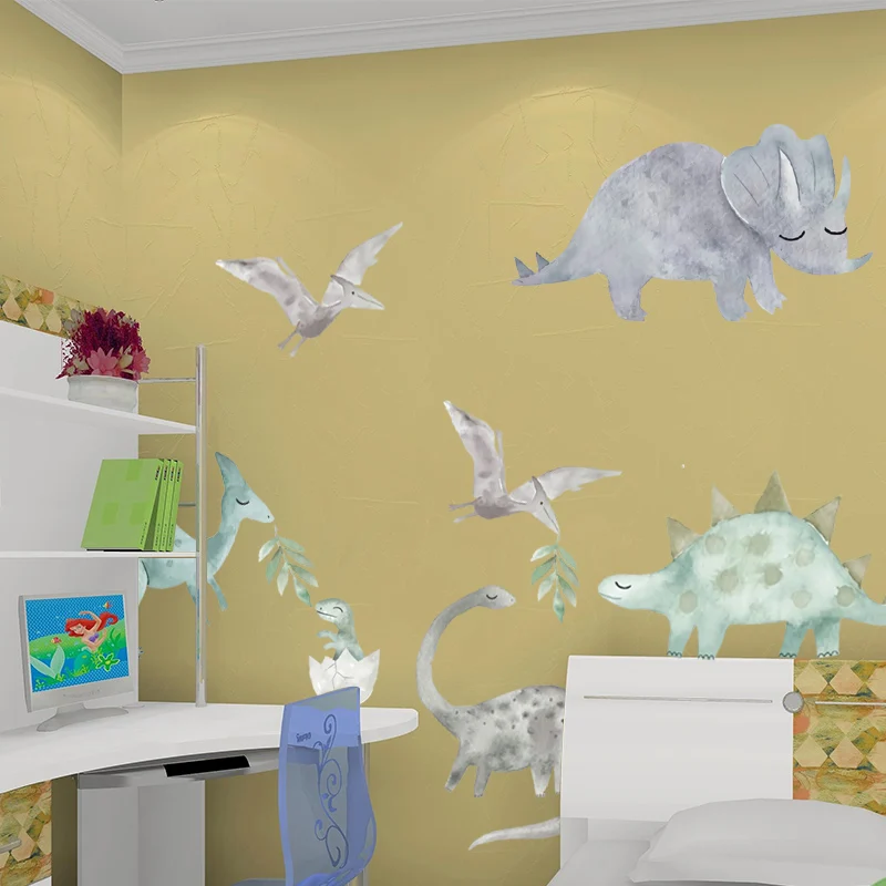 Conisi мультфильм Динозавры стены Искусство наклейки Животные роспись DIY ПВХ