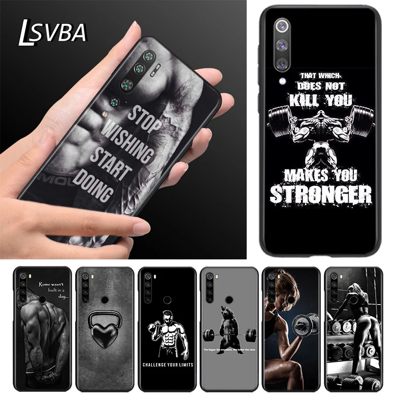 

Bodybuilding Fitness Silicone TPU Cover For Xiaomi Mi Note 11 10T 10 9 9T SE 8 Pro Lite Ultra 5G Phone Case Bag