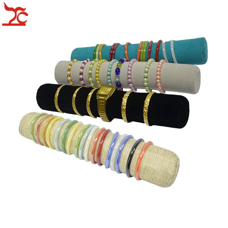 

Soft Jewelry Display Storage Case Velvet Bracelet Organizer Watch Holder Bangle Chain Exhibition Travel Roll Bar32*6(D)cm