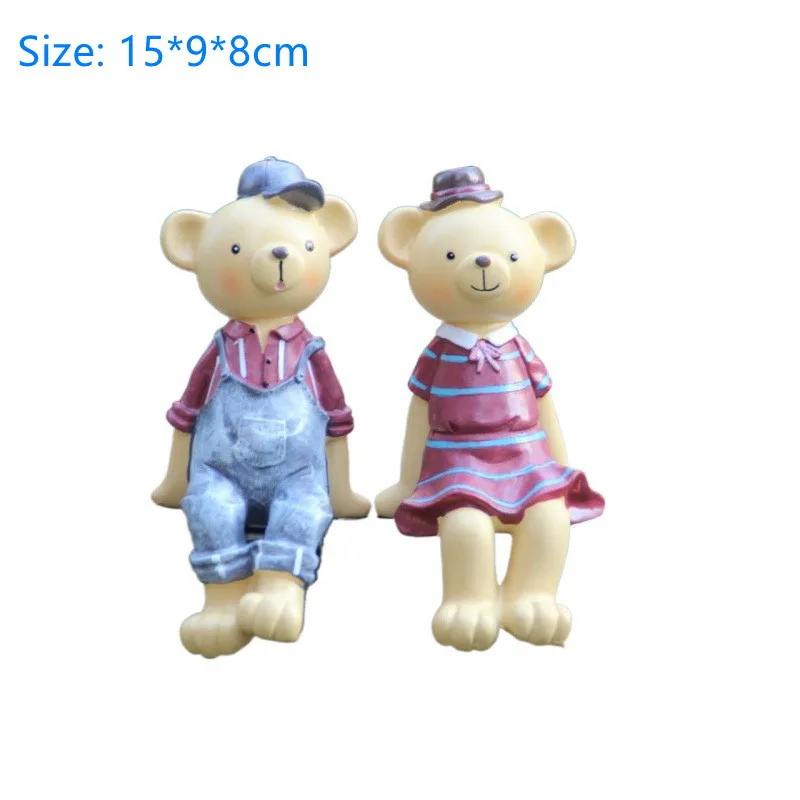 

Modern Simple Couple Cute Bear Cartoon Ornaments Table Decoration Resin Crafts Warm Home Pastoral Small Fresh Series Ornaments
