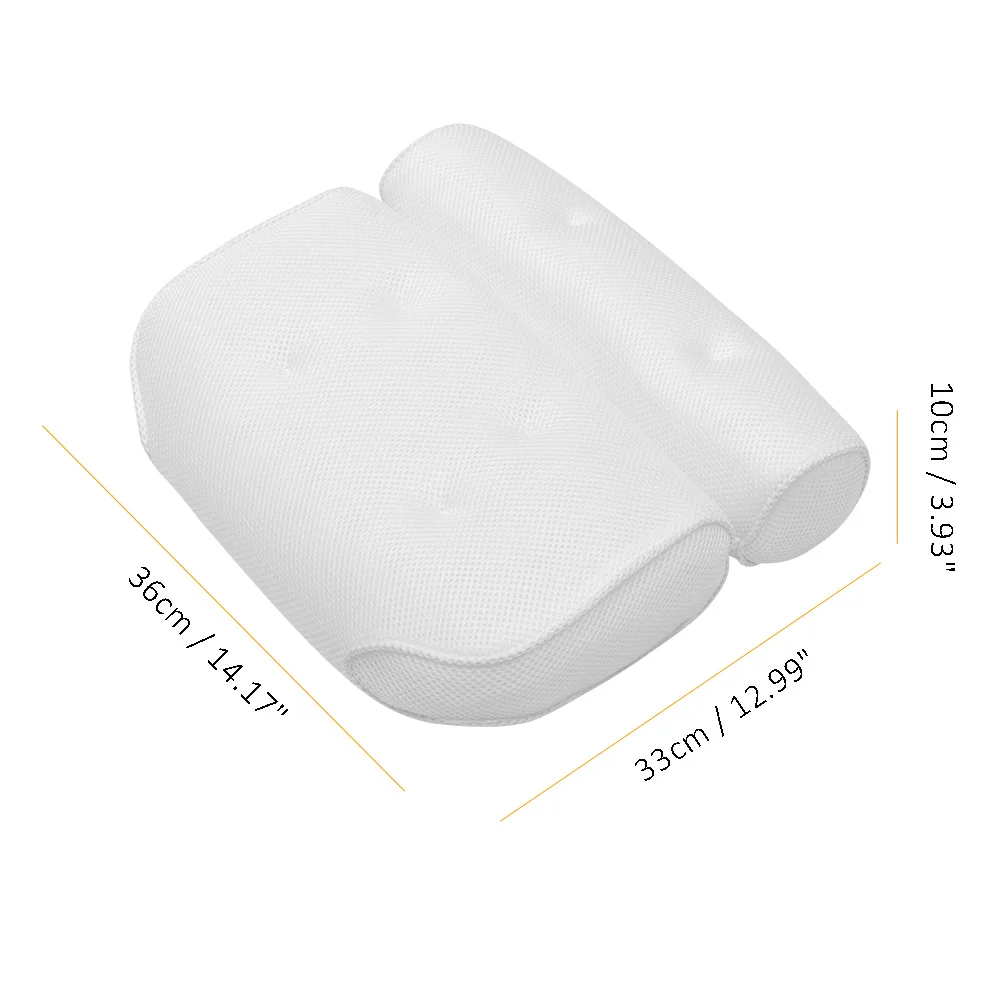 

Breathable3Dmesh spa bath pillow with suctioncup neck and back support,suitableforhousehold hot tub bathroom accessories 2021new