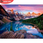 HUACAN краска по номеру Горный пейзаж для взрослых DIY рамка картина по номерам озеро Акриловая Краска на холсте украшение дома