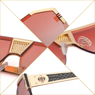 

2021 new retro big frame sunglasses men's fashion online celebrity one sunglasses men's fashion Sunglasses