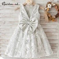 vintage ivory lace first communion dress satin bow sashes kid flower girl dresses kids little bride dresses girls ball gown