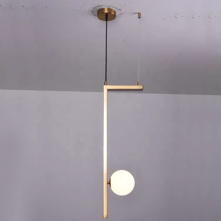 American Rustic New Design Simple Copper Iron White Glass Ball Pendant Lamp For Loft Room hanging lamp | Лампы и освещение
