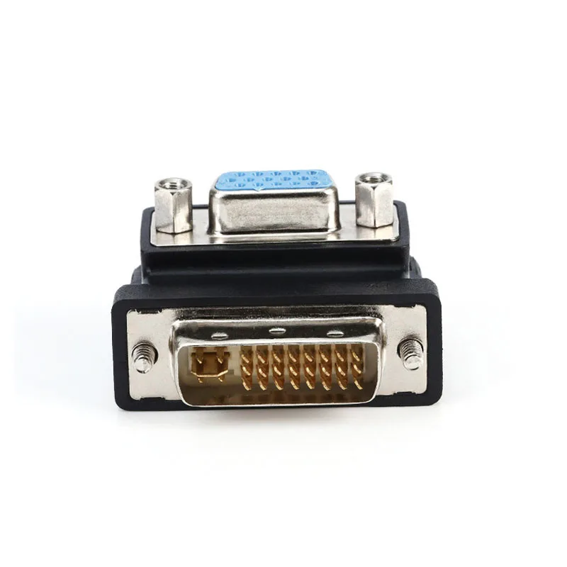 Высококачественный переходник с прямым углом DVI 24 + 5 папа на VGA мама M/F|dvi 24|vga