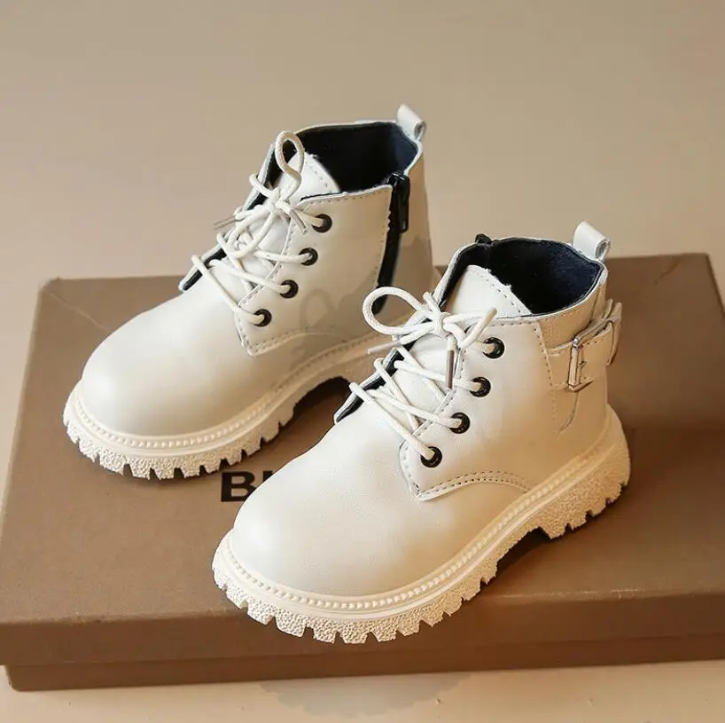 

Girls Martin Boots Autumn 2021 New Children's Shoes Pu Leather Zip Boys Single Boots Fashion Toddler Kids Shoes 21-30