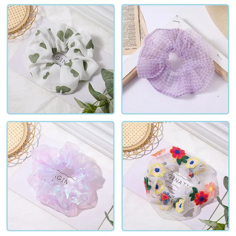 Женские резинки для волос с ромашками эластичные в цветочек 4 шт./компл. - купить