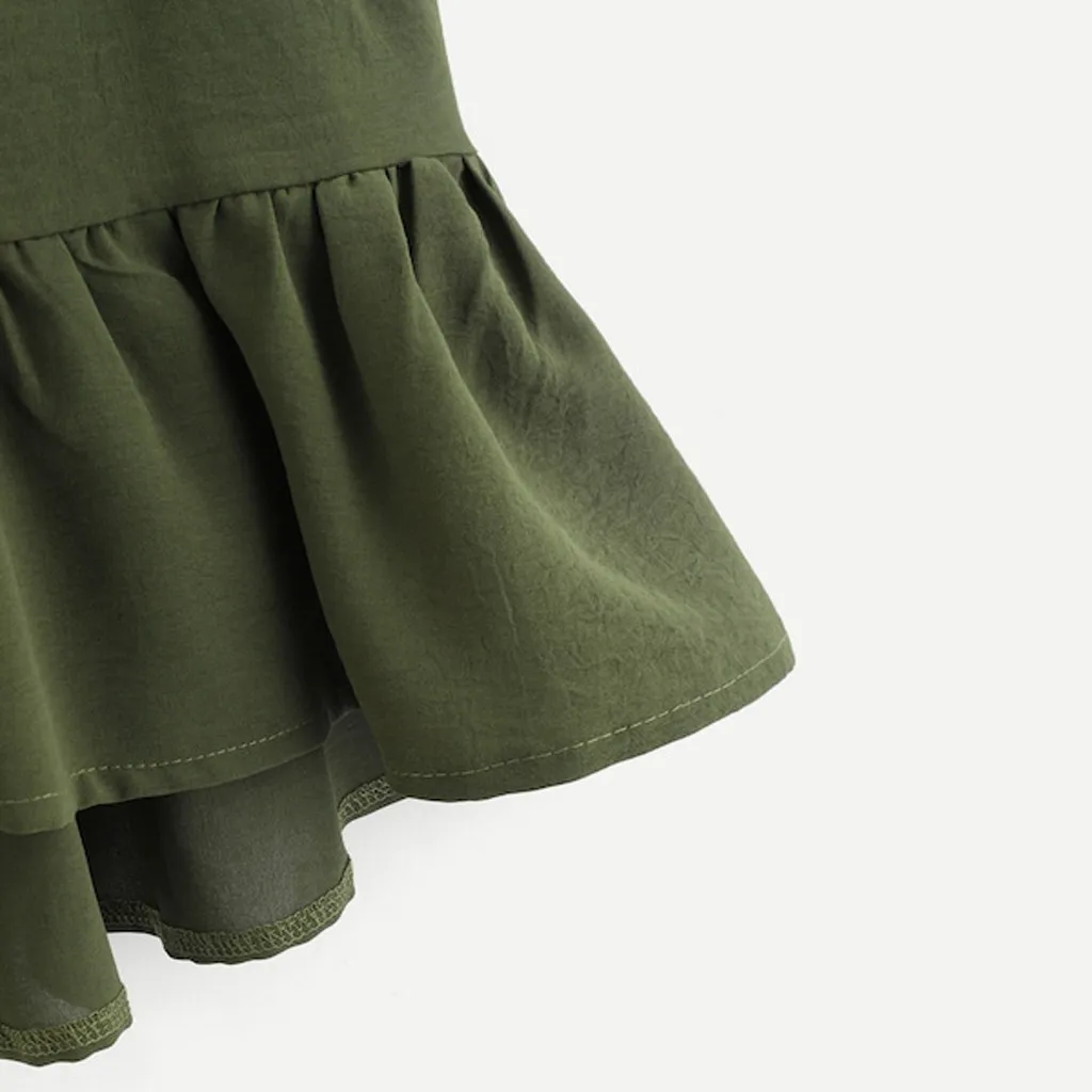 Для женщин жилет на пуговицах с оборками слинг подол летние топы бретелях