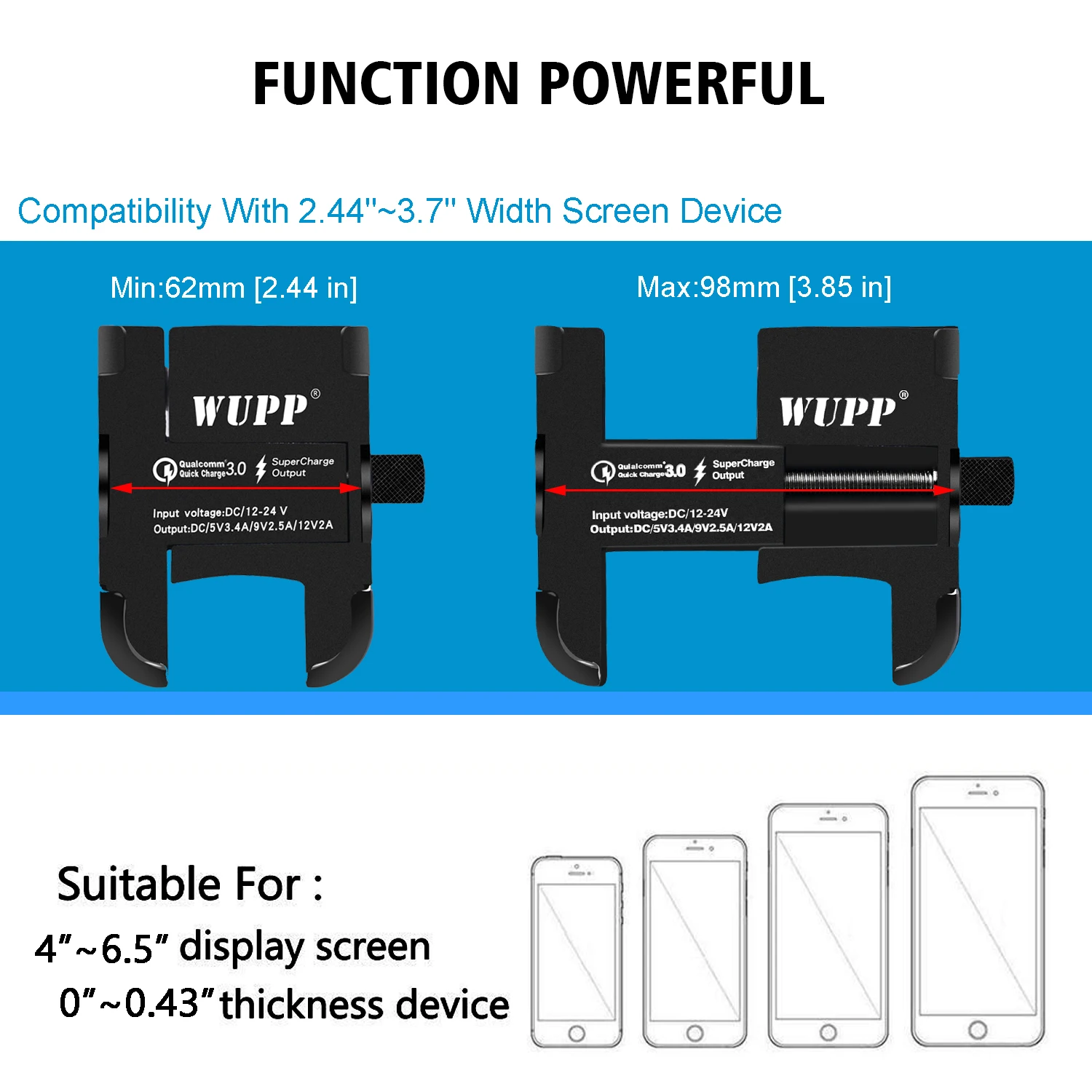 wupp new aluminum alloy phone holder stand by qc3 0 quick charge motorcycle usb charger waterproof navigation accessories free global shipping
