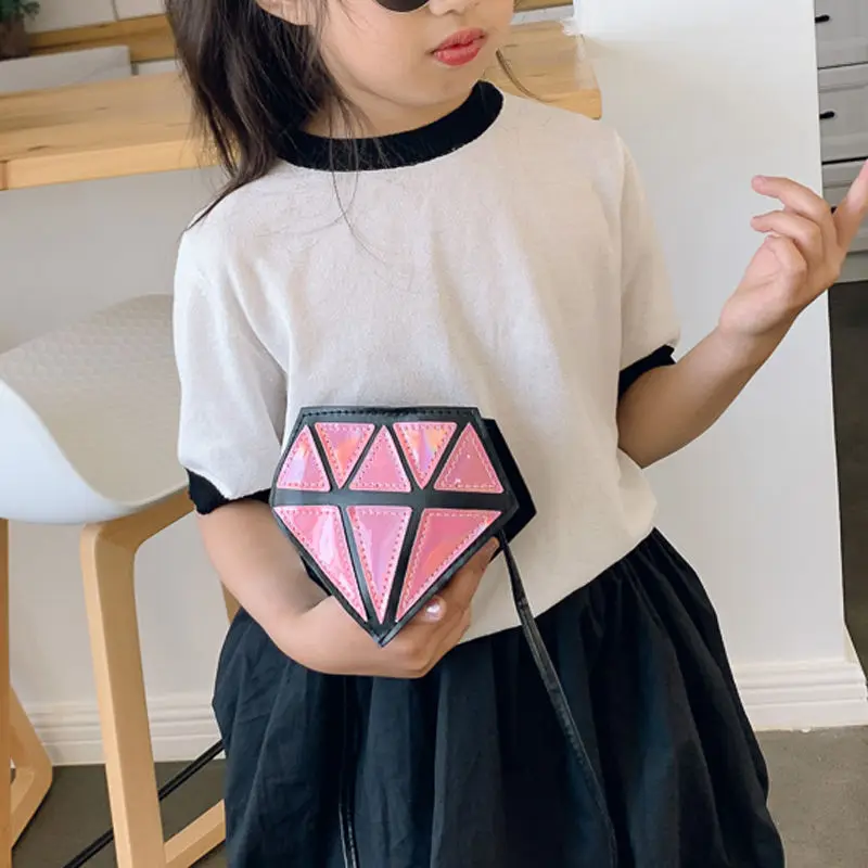 Детский кошелек для мелочи из лакированной кожи с мультяшными бриллиантами