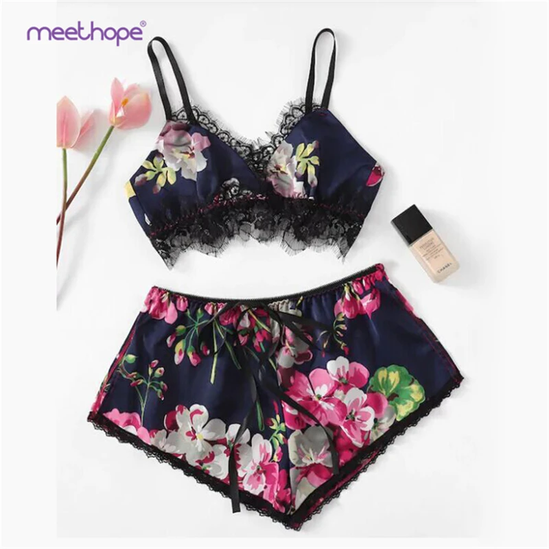 

Meethope women plus size hot romantic sexy two piece sleepwear lingerie