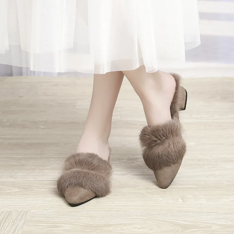 B3/женские Лоскутные флоковые тапочки с пальцами женские шлепанцы на толстом