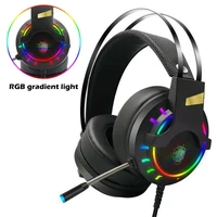 2021 new k3 head mounted gaming headset wired luminous rgb computer gaming headset stereo bass surround sound band microphone