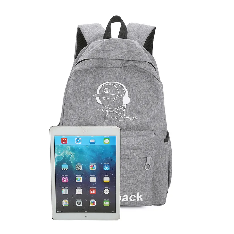 Музыкальный Мультфильм Большой туристический рюкзак для женщин и мужчин книжные