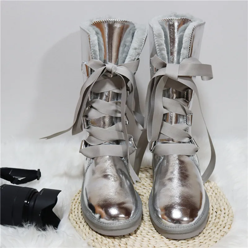 Водонепроницаемые высокие ботинки на шнуровке 2020 женские зимние женская обувь