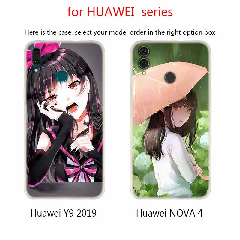 Японская девушка кот сексуальный мягкий силиконовый чехол для Huawei Mate 10 Lite 20 Pro 20X S