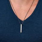Мужское ожерелье Vnox с вертикальной 3D подвеской из нержавеющей стали, простые минималистичные повседневные украшения