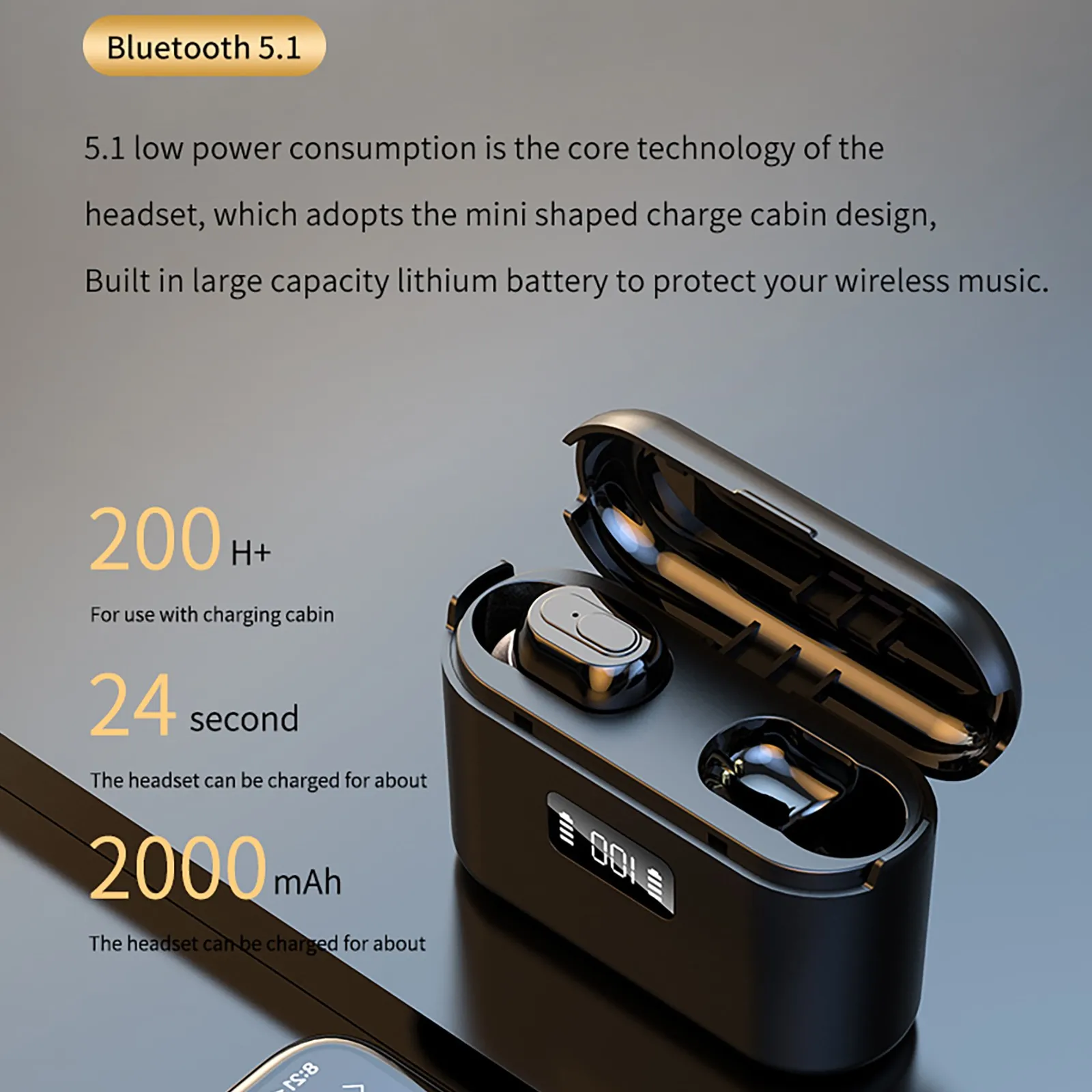 Беспроводная стереогарнитура J22 Bluetooth Hd 9d 5 0 Bluetooth-гарнитура с дисплеем мощности и