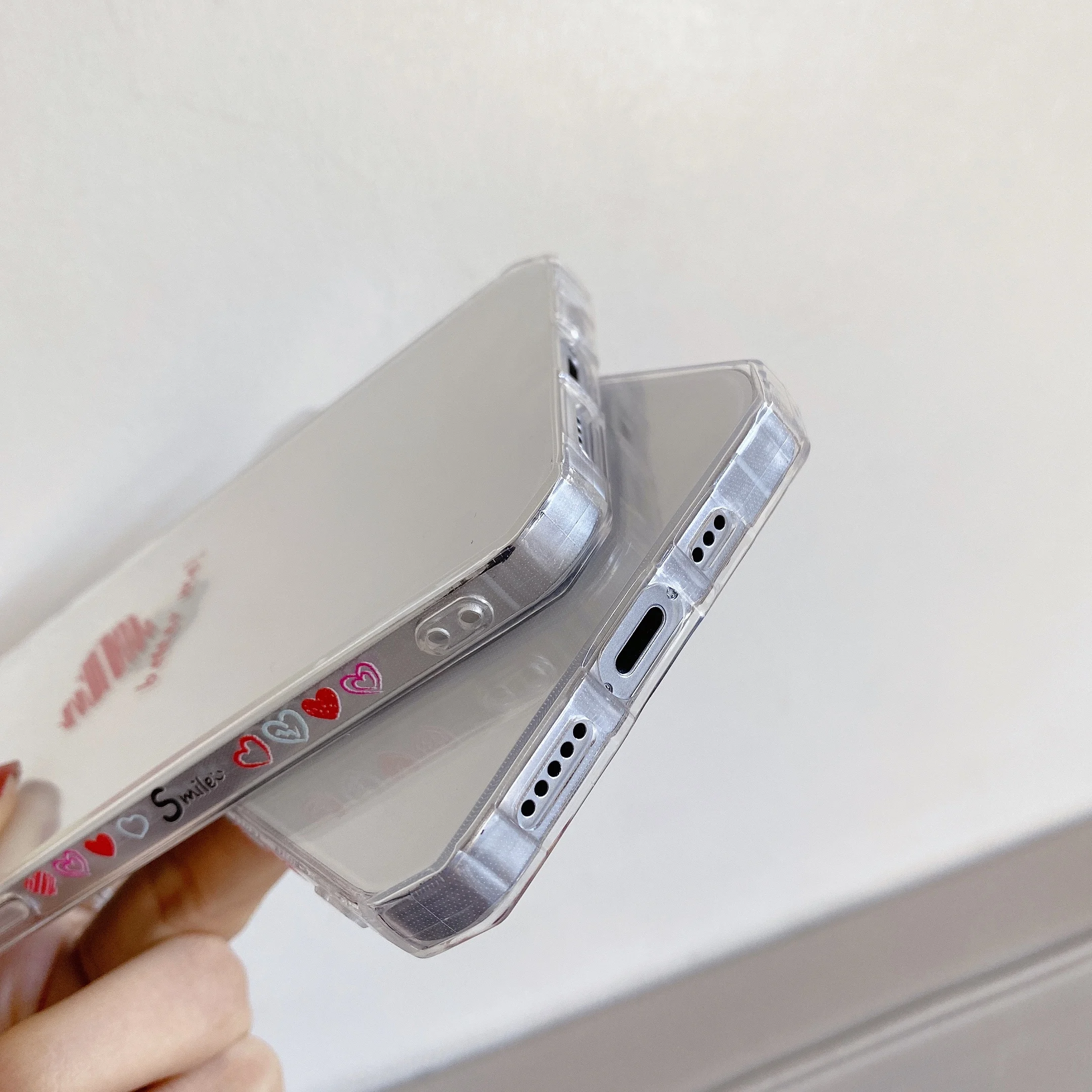 

TPU Clear anti drop phone case for iPhone 11 12 Pro Max x xs max xr 7 8 p love shell transparent Protection Back Cover for girls