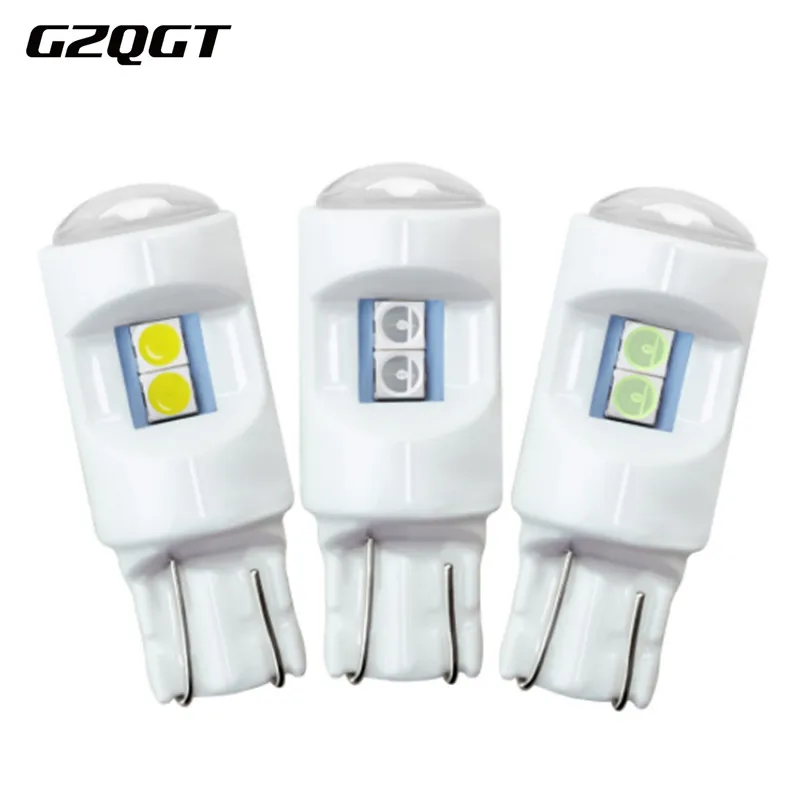 

10PCS T10 Socket W5W 6SMD 3030 ceramic width super bright LED high temperature instrument lamp license plate lamp DC12V