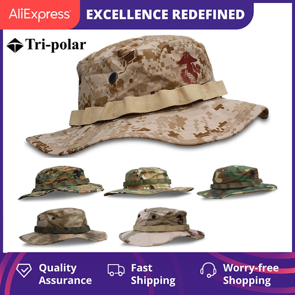 

Tactical EDC Browning Camouflage Boonie Hat Army Hunting Outdoor Fishing Hiking Sun Protector Fisherman Round Edge Leisure Cap