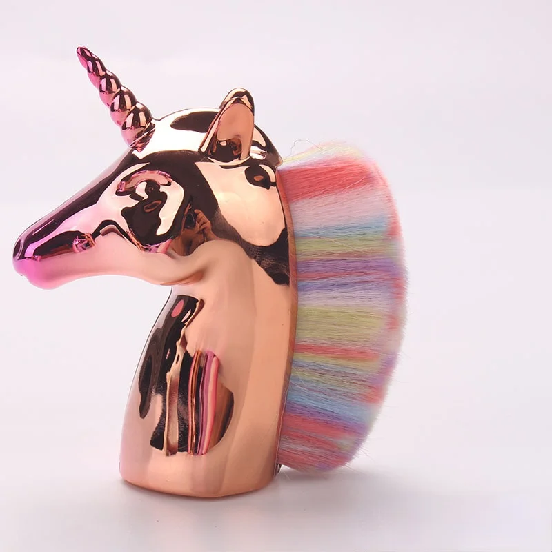 

Новинка 2021, косметические инструменты, кисть для ногтей в виде единорога, красочные аксессуары для маникюра и пыли, Рассыпчатая Кисть для ма...