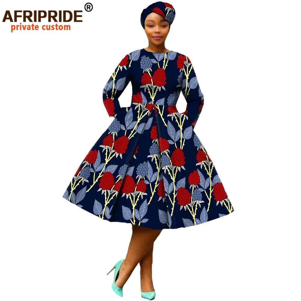 Африканская одежда 2019 осеннее женское платье AFRIPRIDE с длинным рукавом длиной до