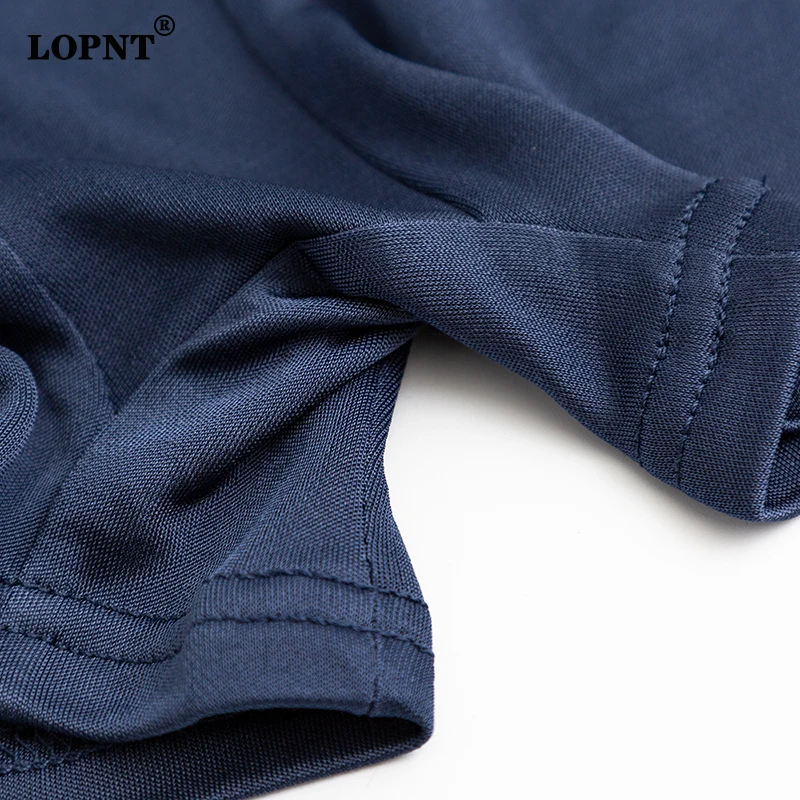 LOPNT Pure Silk Seamless Men’s Underpants Mid Waist Ventilate Antibacterial Boxers Panties Male Soft Smooth Comfort Underwear