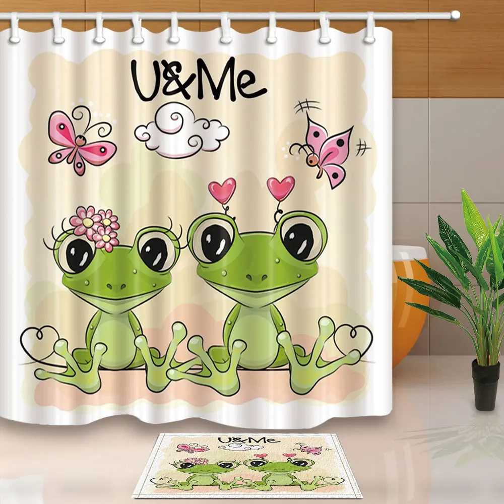 Домашний декор занавески для душа две лягушки экраны ванной U & Me Love ткань из