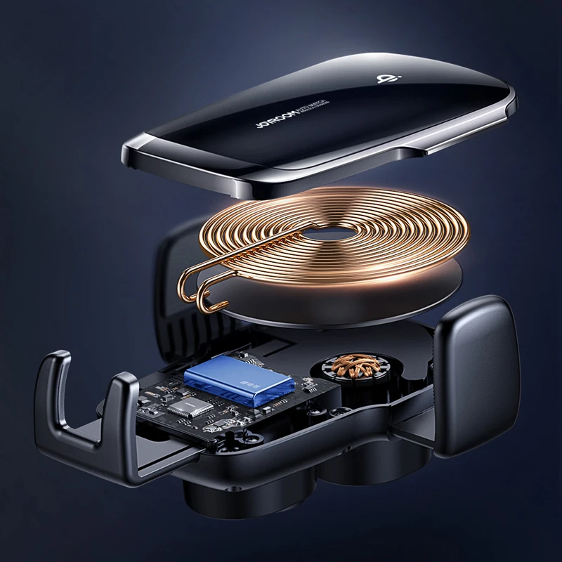 

15W Intelligent alignment car wireless charger for apple phone Andorid Xiaomi 11 Dual motors fast charger car phon holder