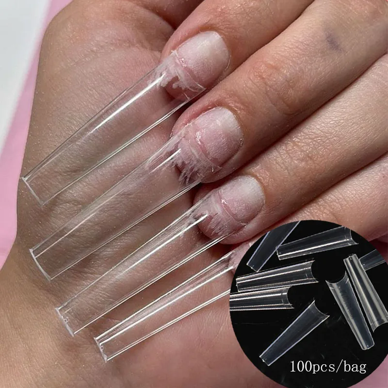 Накладные ногти в форме гроба размером 100 см без C-образных прямых квадратных